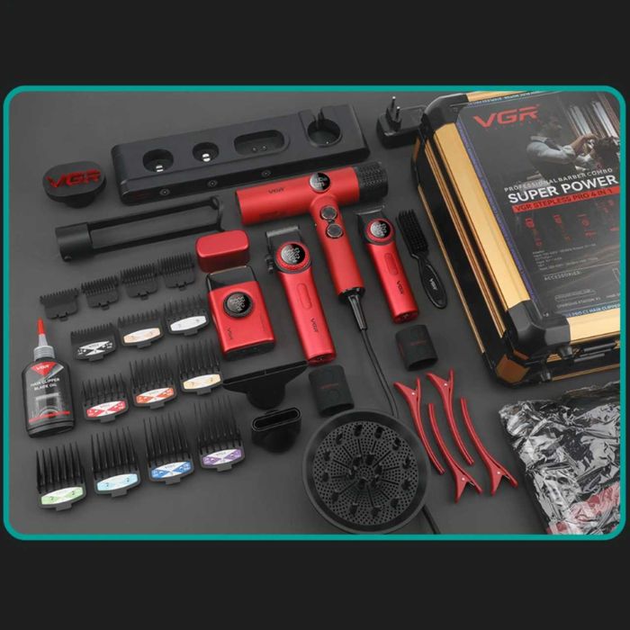 PREMIUM BARBER КОМБО VGR – пълен професионален комплект за барбери и фризьори