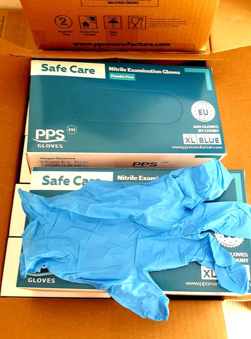 Сини и Черни нитрилни еднократни ръкавици нитрил