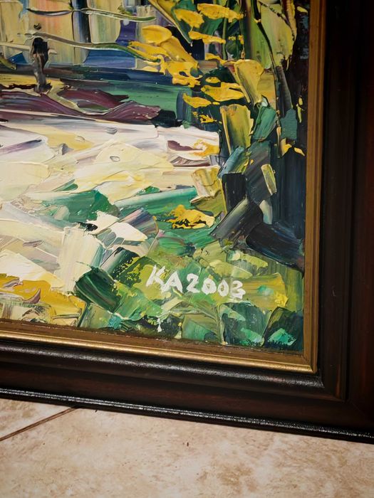 Прекрасна Картина "Трявна" на Известния Художник Калин Ангелов