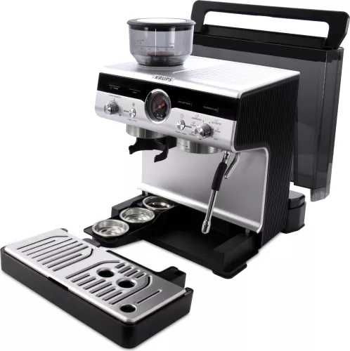 Espressor manual cu rasnita Krups Precision XP801T10, 15 bari, rezervor apa detasabil 3.5 L, 30 trepte de rasnire