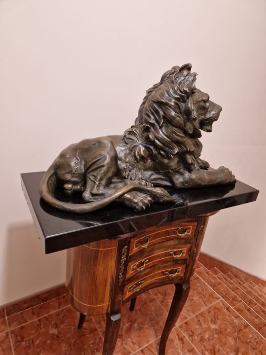 Уникална голяма антикварна бронзова фигура статуетка