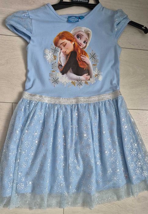 Нови 4 бр. памучни блузки 6-8 години, рокли Елза и Анна