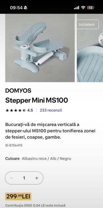 Stepper Domyos MS100 – compact, cu display