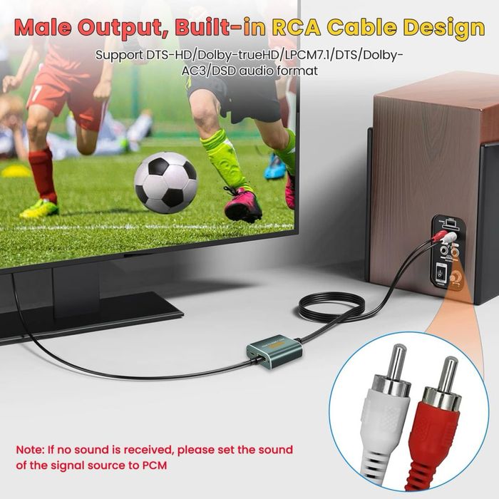 Extractor audio HDMI 4K cu iesire AUX 3.5mm pentru TV PC consola