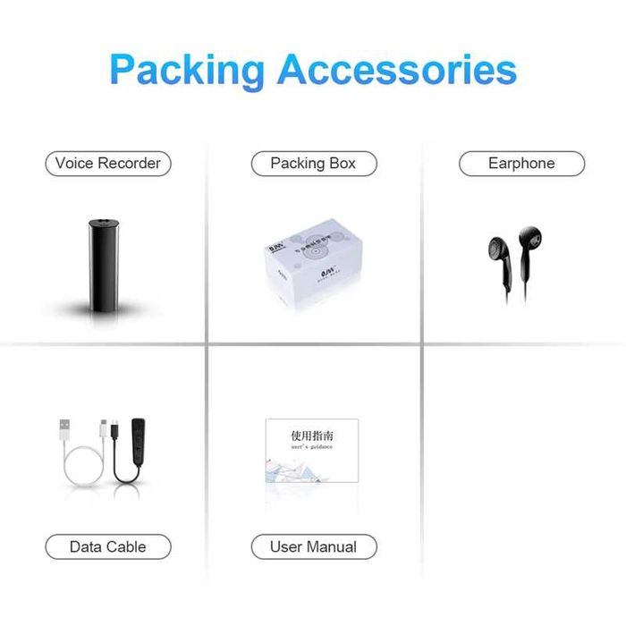 Подслушвател аудио записващо устройство скрит запис глас рекордер 500ч