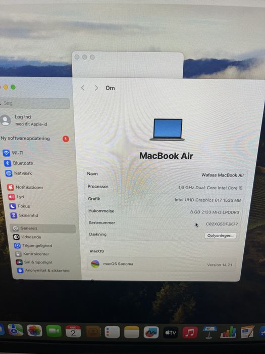 Laptop MacBook Air Late 2018 ; i5 ; 8 GB RAM