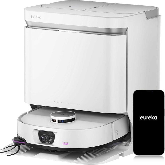 Прахосмукачка Робот Eureka J15 Max Ultra Сухо и Мокро Почистване 22000 Pa, Измиване с 80°C, Станция)