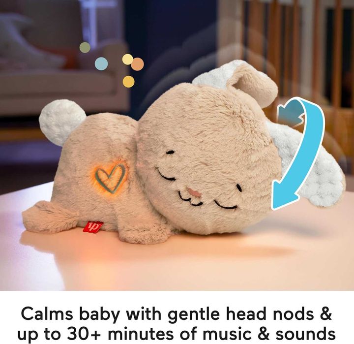 Fisher-Price Soothe & Settle Bunny – Мека играчка с музика, светлина и успокояващо движение