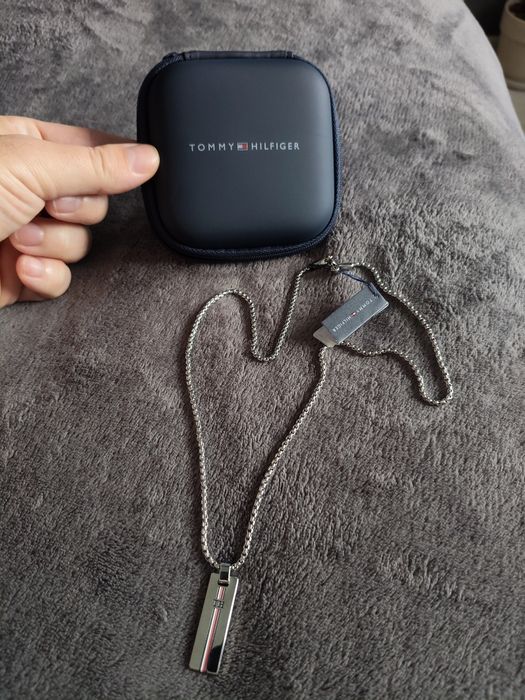 Tommy Hilfiger set lanț cu pandantiv bărbătesc din otel inoxidabil 58 cm nou original