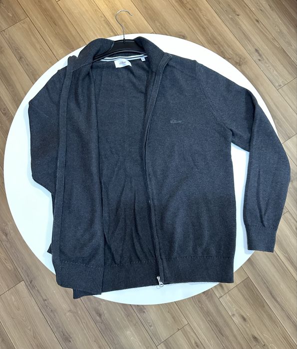 Pulover cu fermoar/Cardigan gri inchis S. Oliver