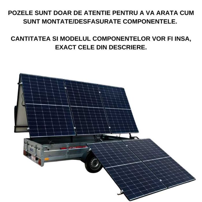 Sistem mobil fotovoltaic pe remorca off-grid, invertor DEYE 5kw