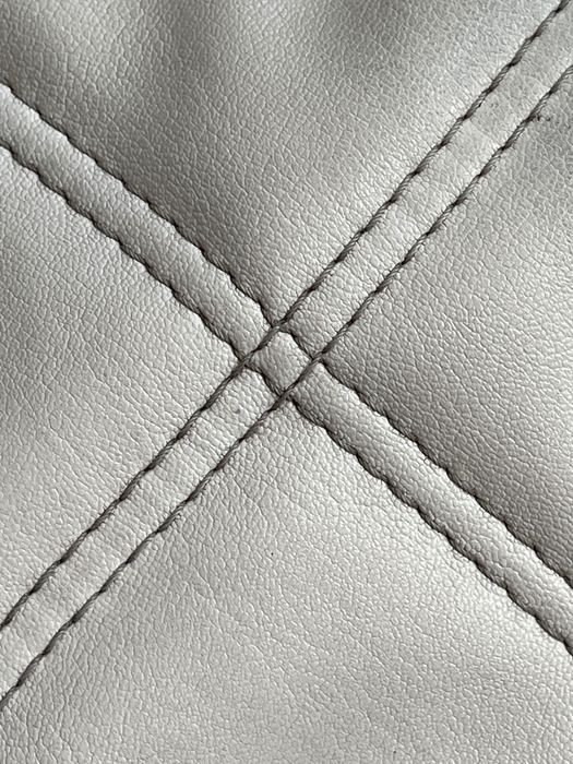 Дизайнерско кожено канапе, бяло, естествена кожа