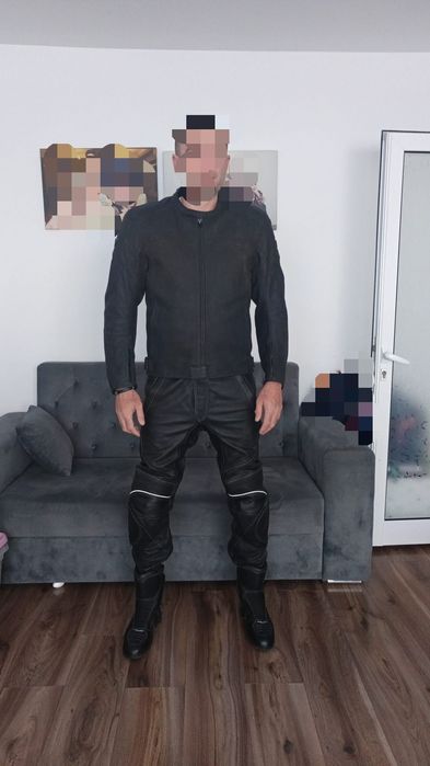 Echipament moto din piele(pantalon, geacă,ghete)