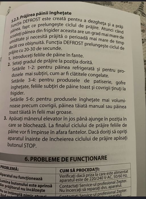 Prajitor pâine Zepter nou, in ambalaj