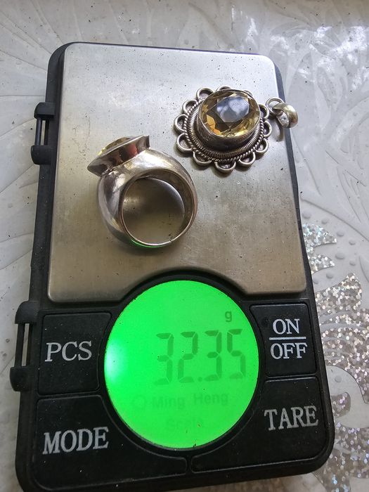 Кольцо и кулон серебро 925