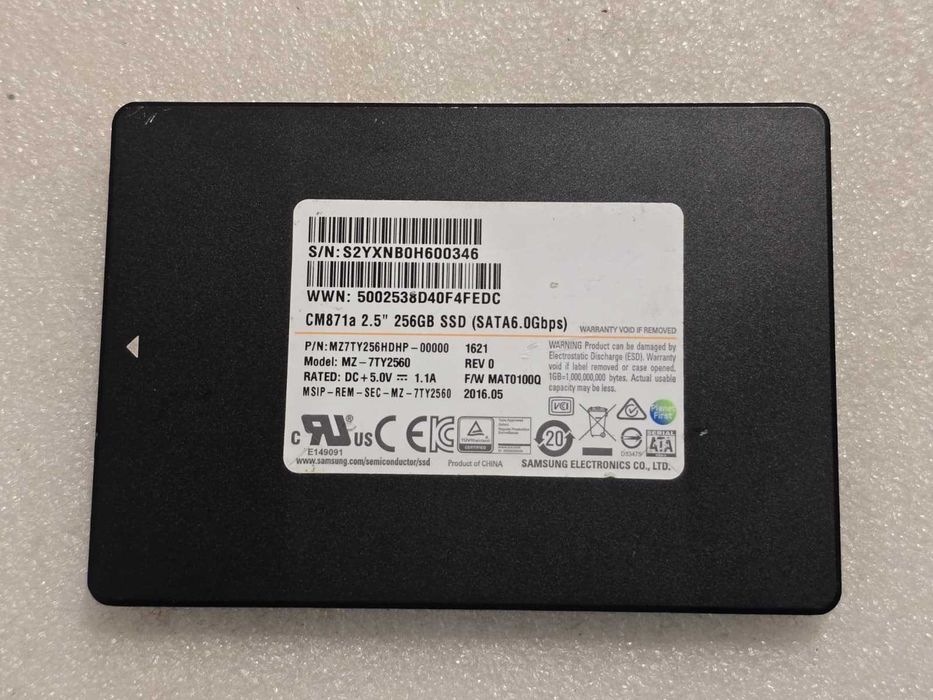 Solid State Drive (SSD) Samsung 256GB TLC SATA 6Gbps 2.5" MZ-7TY2560