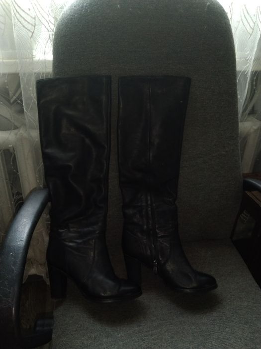 Сапоги женские кожанные