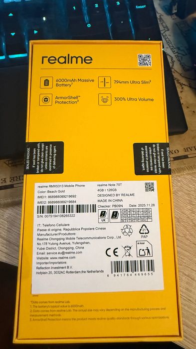 Realme Note 70T златен - НОВ