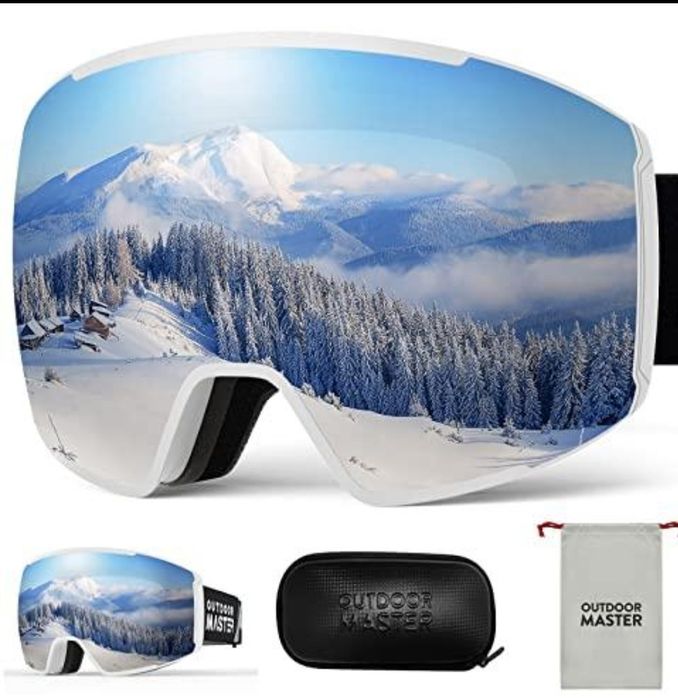 OutdoorMaster OTG ски/сноуборд очила – Нови, огледална леща + твърд калъф
