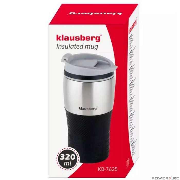 Termos, cana termica, bej, 320ml, inox, Klausberg