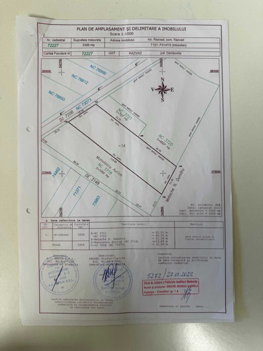 strada 33 m intravilan Parc auto-Hale etc