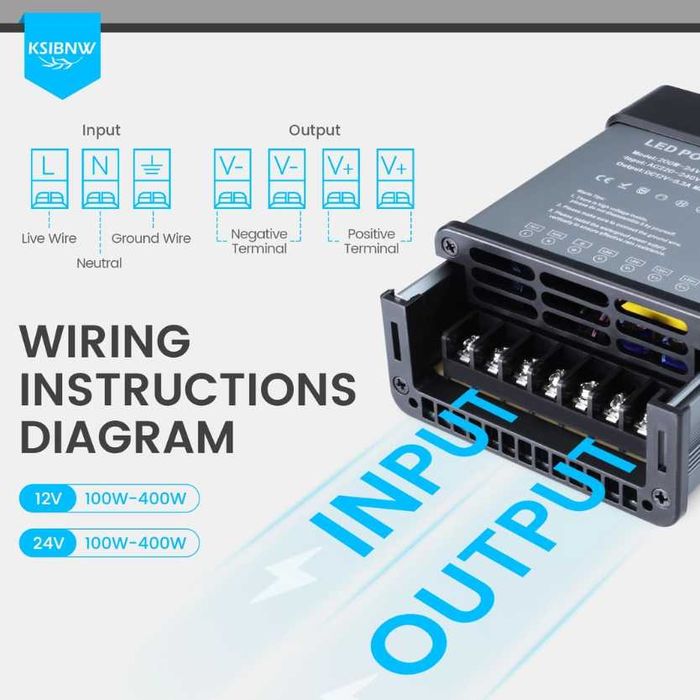 Transformator LED KSIBNW 12V 400W