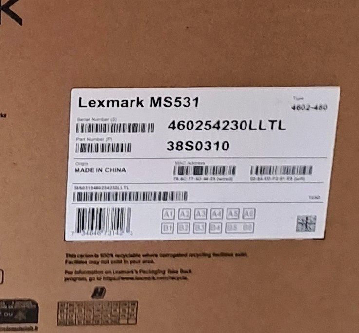 Imprimantă laser monocrom Lexmark MS631dw, A4, duplex, Wi-Fi. Sigilată