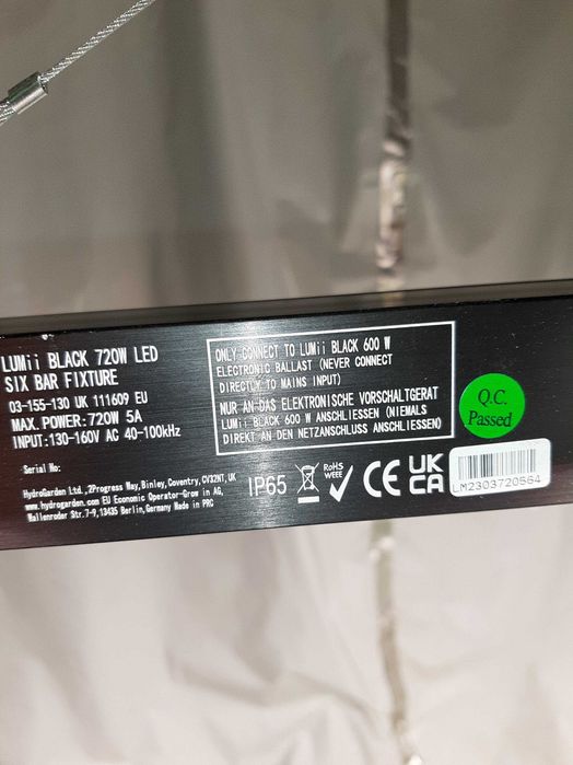 Lumii Black 720w led grow light