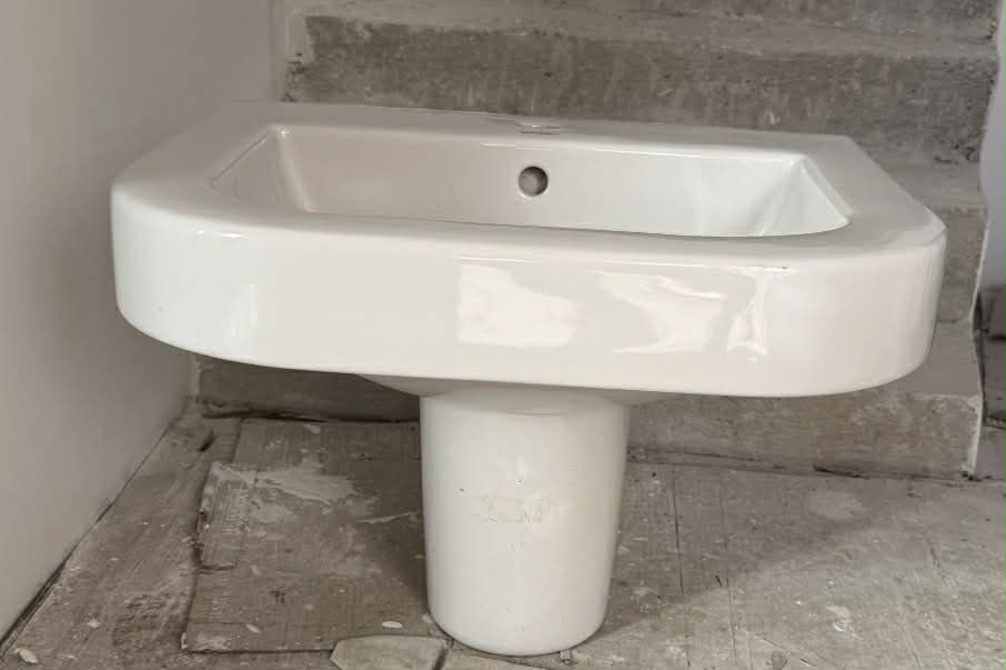 Мивка за баня с полу конзола комплект Duravit