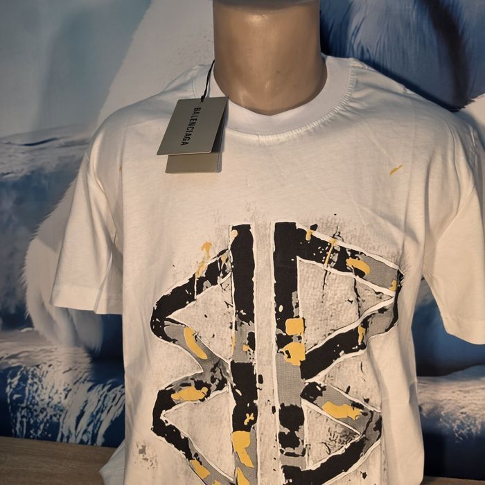 Tricou Balenciaga marimea S, alb, bumbac. Unisex. Nou cu eticheta. Farfetch