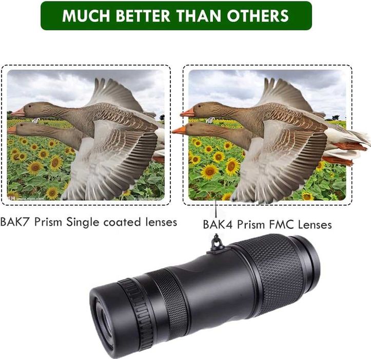 Monoclu Telescop Profesional 8-20x Zoom Telescopic Prisma BAK4 Impermeabil Suport Telefon Trepied Inclus Compact Bird Watching Vanatoare Concerte
