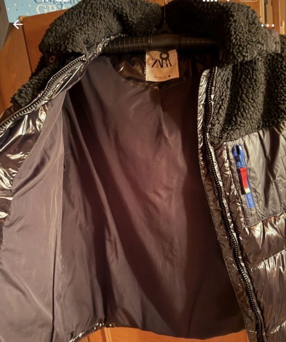 Geaca ZARA cu maneci din blana artificiala