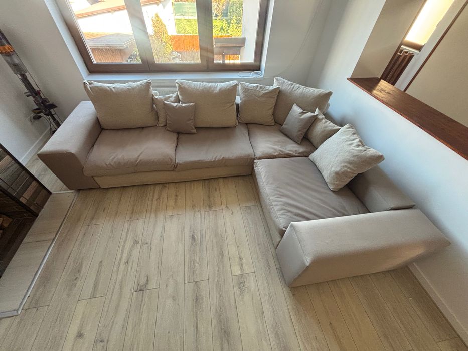 Canapea de colț/ colțar bej