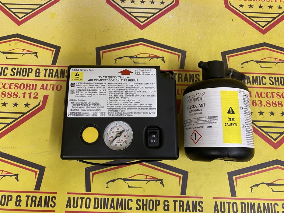 Compresor auto umflat roti kit pana original Toyota 120w cu husă