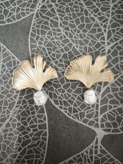 Обеци Гинко Билоба с перла