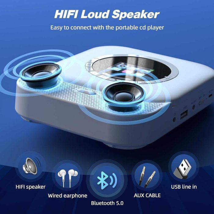 Преносим CD плейър Arafuna с Bluetooth приемник и предавател