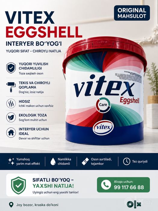 Vitex Eggshell Gretsiya Maxsuloti 10L