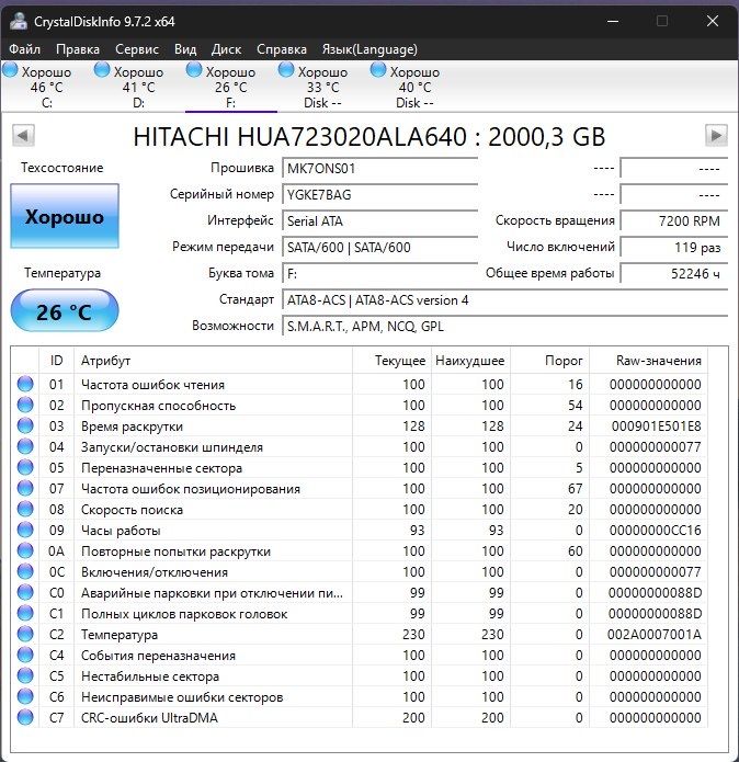 Продам 2 hdd HGST 2 tb