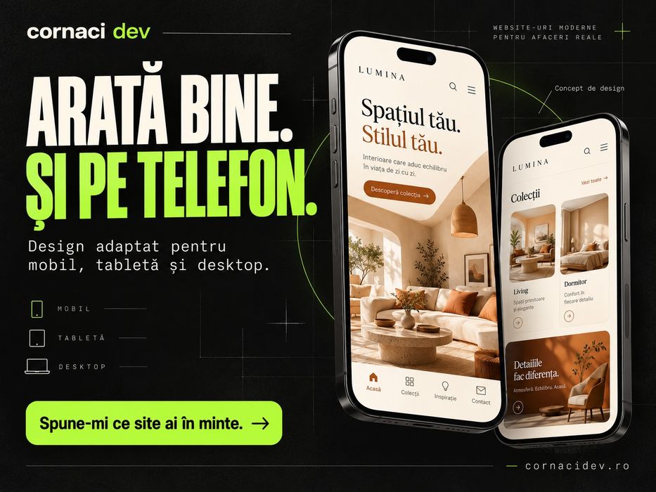 Creare site-uri, magazine online și aplicații Web / iOS / Android