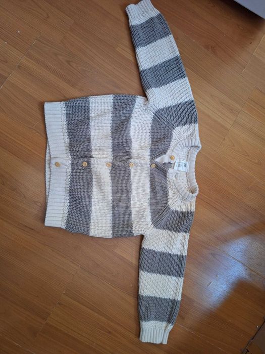 Pantaloni tricotati, marimea 80, H&M si cardigan tricotat H&M