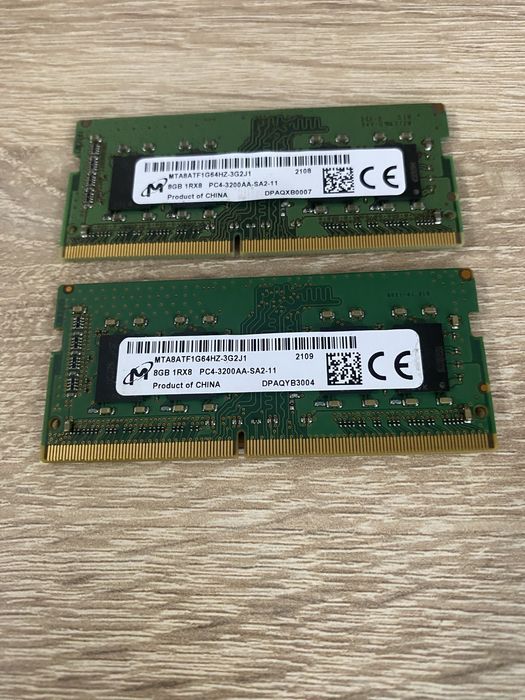 1x8Gb Ram DDR4 SODIMM 3200Mhz