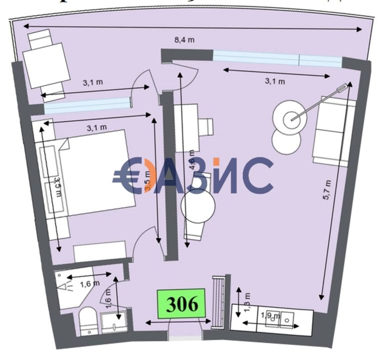 Продава се Двустаен апартамент в Обзор - 66 кв.м за 386 €/кв.м - Снимка #6