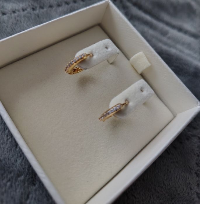 Златни обеци Swarovski Matrix Mini Hoop