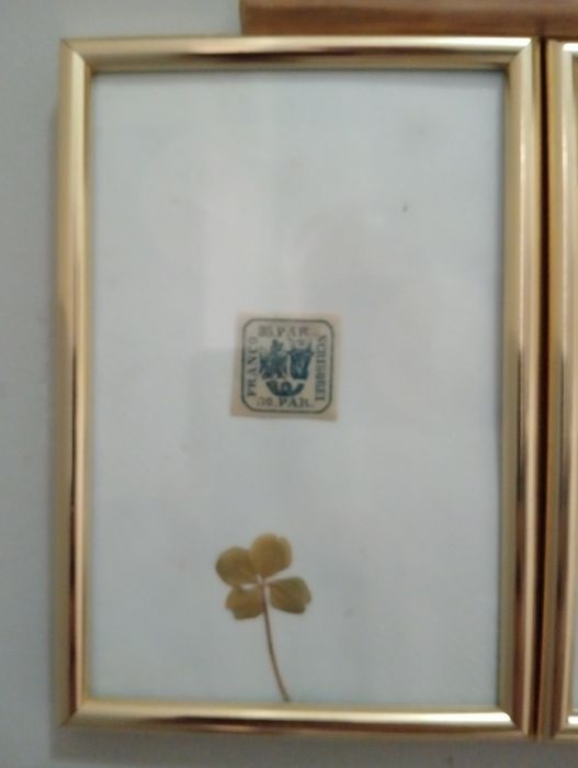 1864 Principatele Unite timbru că tablou filatelic cu tot cu trifoi