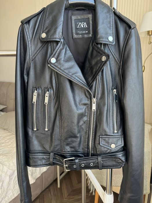 Куртка Zara из натуральной кожи