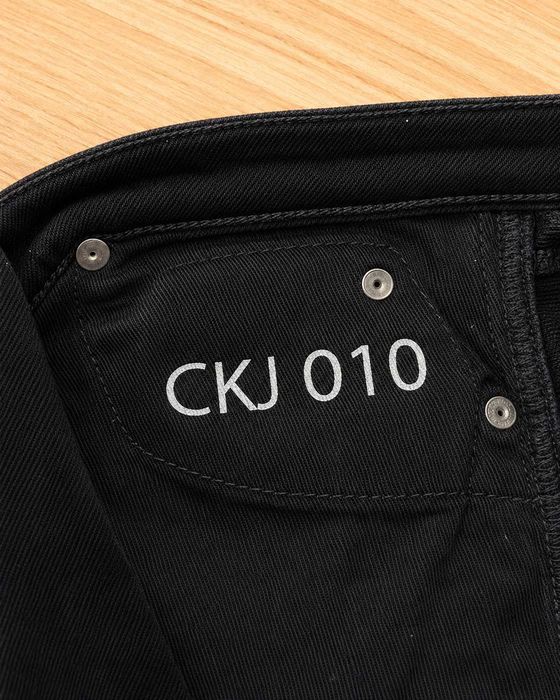 Blugi Calvin Klein Jeans negri, croială slim-straight, bumbac stretch – Mărimea XS