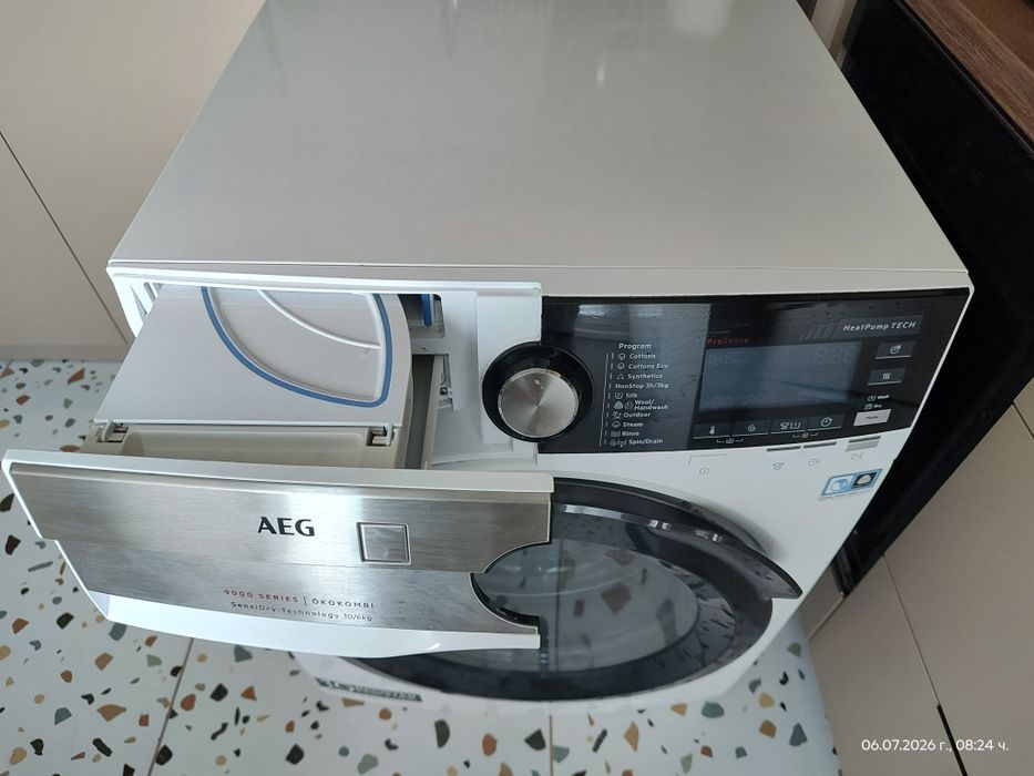 Пералня + сушилня термопомпа AEG L9WBC61B