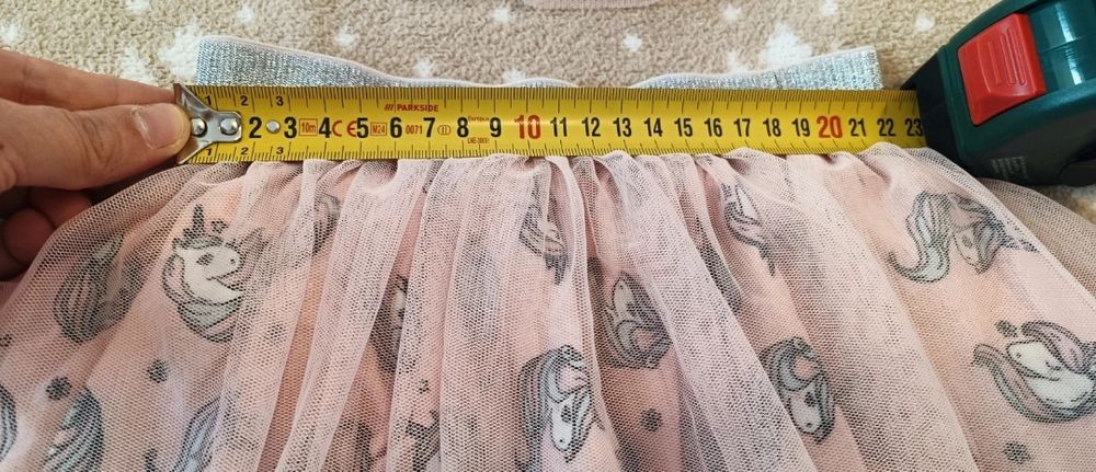 Fusta din tull, cu imprimeu unicorni , măsura 98-104