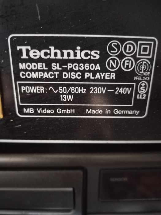 Cd player Technics sl-pg360a