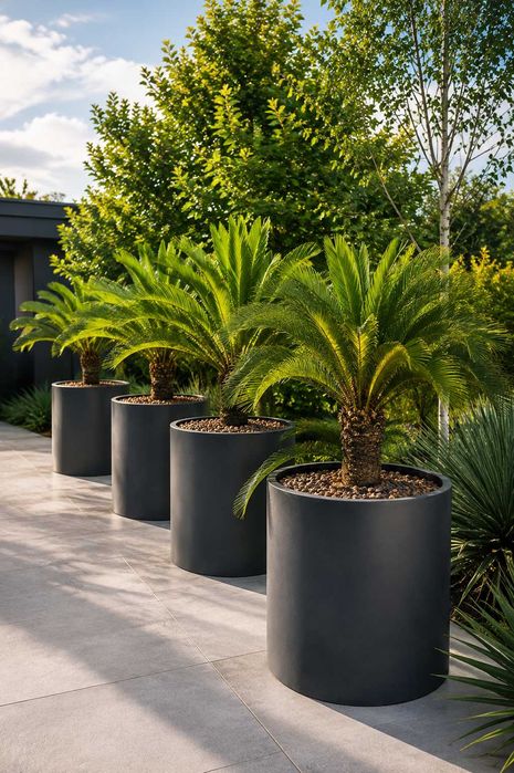 Ghiveci si jardiniera premium din fibra de sticla, fi 90x h 90 cm (h customizabila) , culoare customizabila
